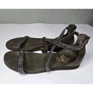Crown Vintage Womens Gladiator Rhinestone Sandals 9M Sparkly Zipper